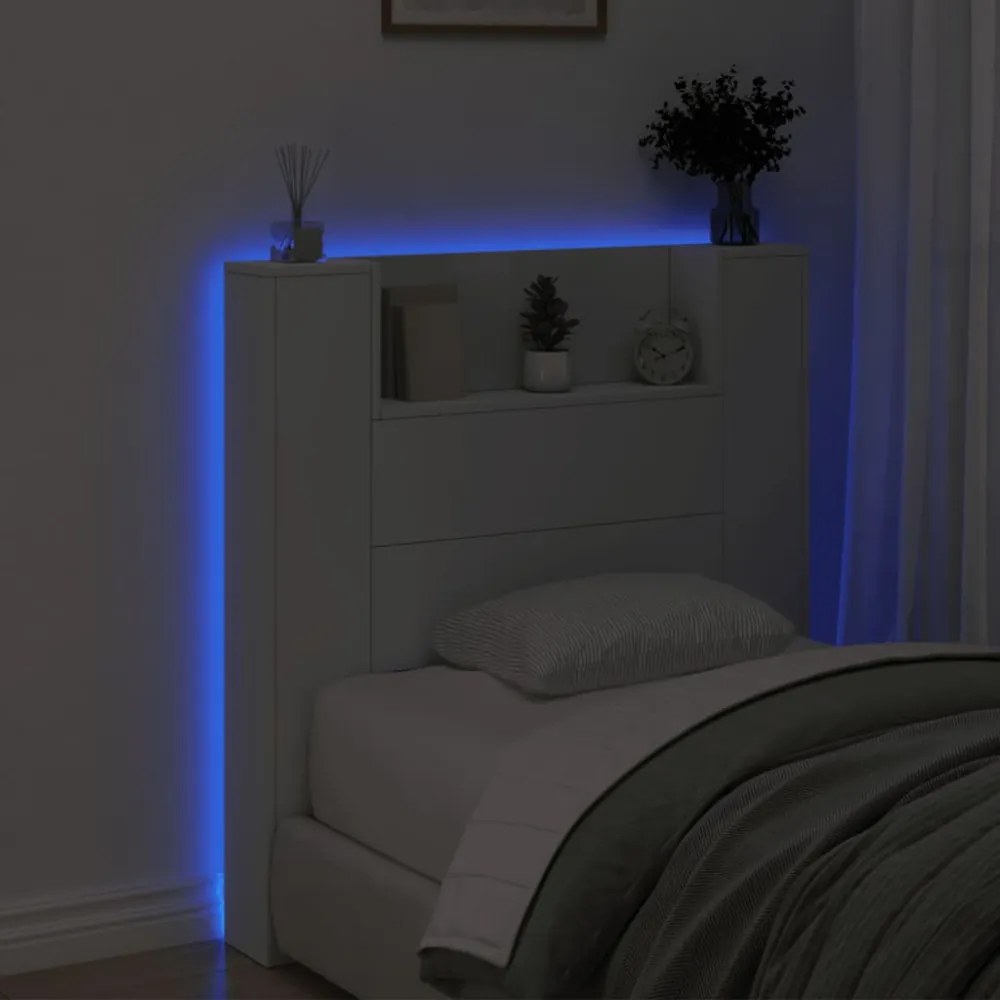 fehér áthidalószekrény LED-világítással 100 x 16,5 x 103,5 cm