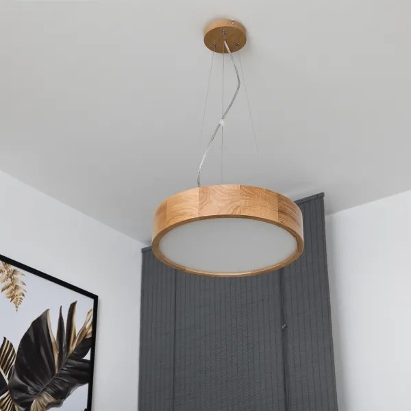 Brilagi - LED csillár kábelen CARVALHO 2xE27/15W/230V tölgy, átmérő 37 cm