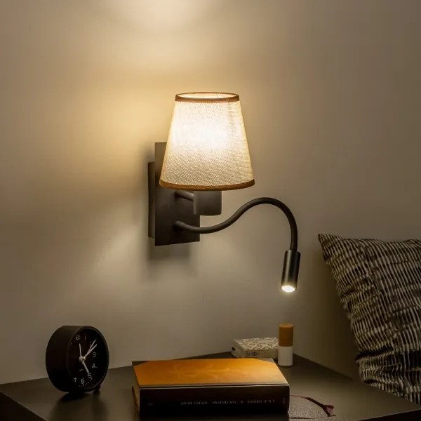 Brilagi - LED Fali lámpa NUBILA 1xE27/25W/230V + LED/3W fekete/barna