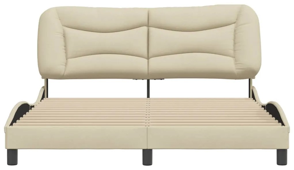 krémszínű szövet ágykeret matrac nélkül Hvar 160 x 200 cm