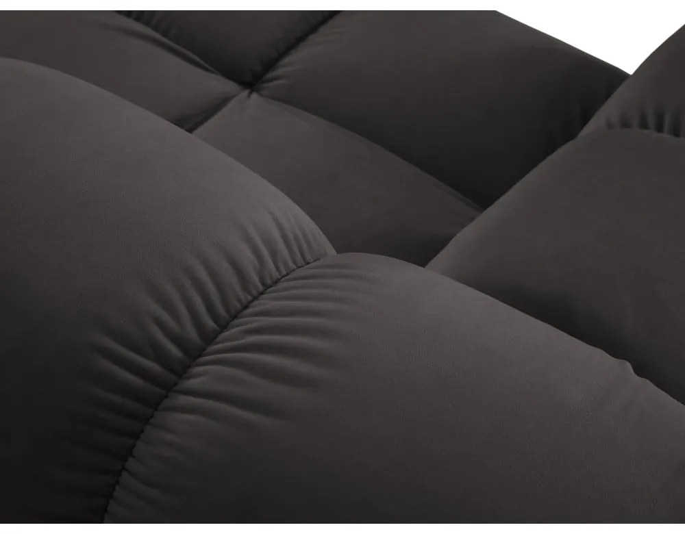 Sötétszürke bársony kanapé 285 cm Bellis – Micadoni Home