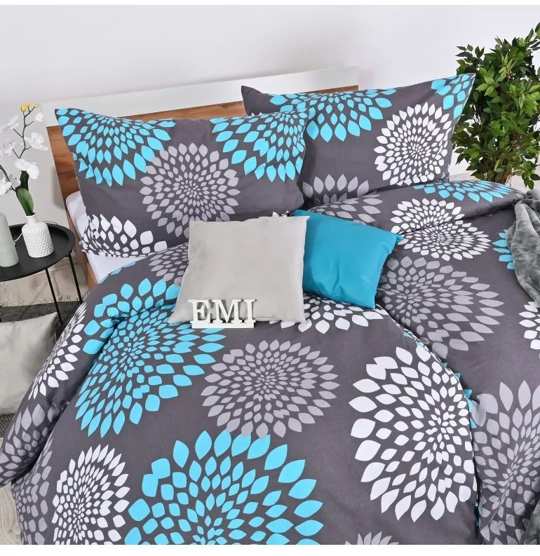 EMI Denver kék-szürke pamut ágyneműhuzat, Nagy hengeres párnahuzat