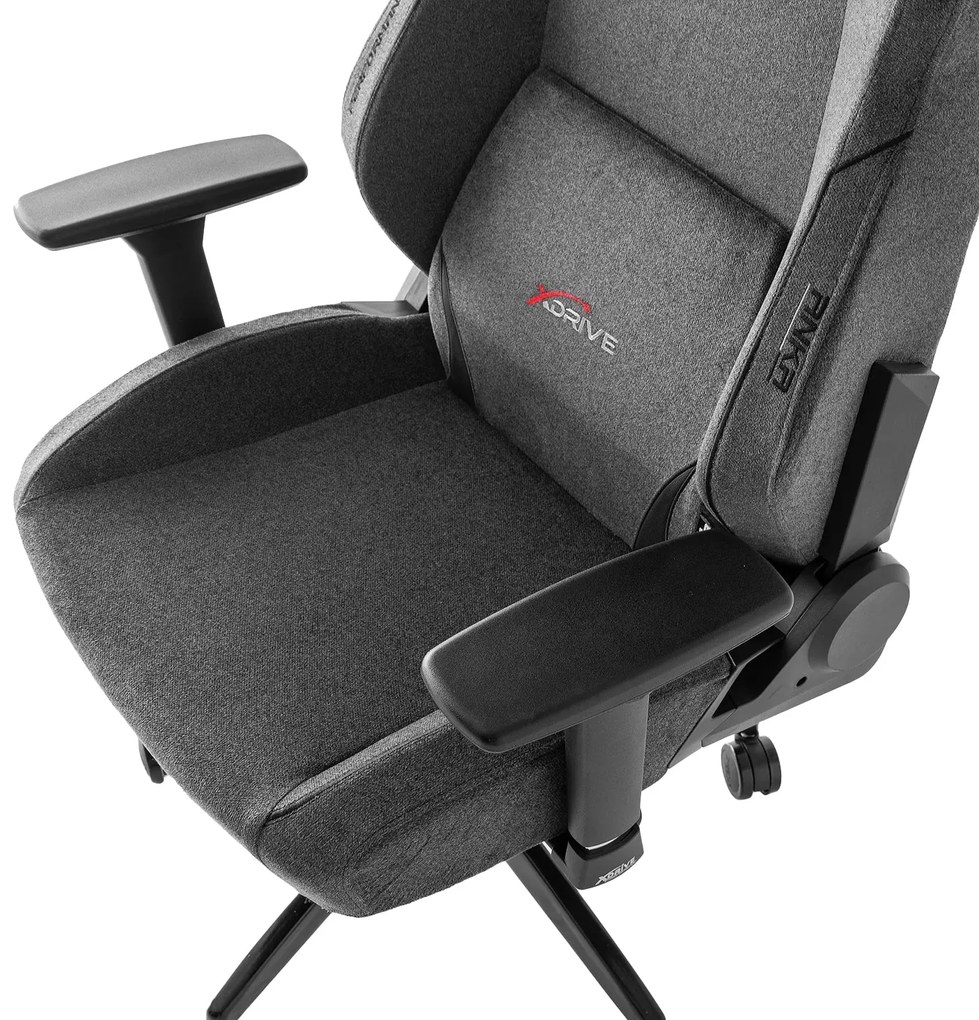 Anka Professzionális gamer szék, nyakpárna, derékpárna, 3D kartámasz, szürke szövet