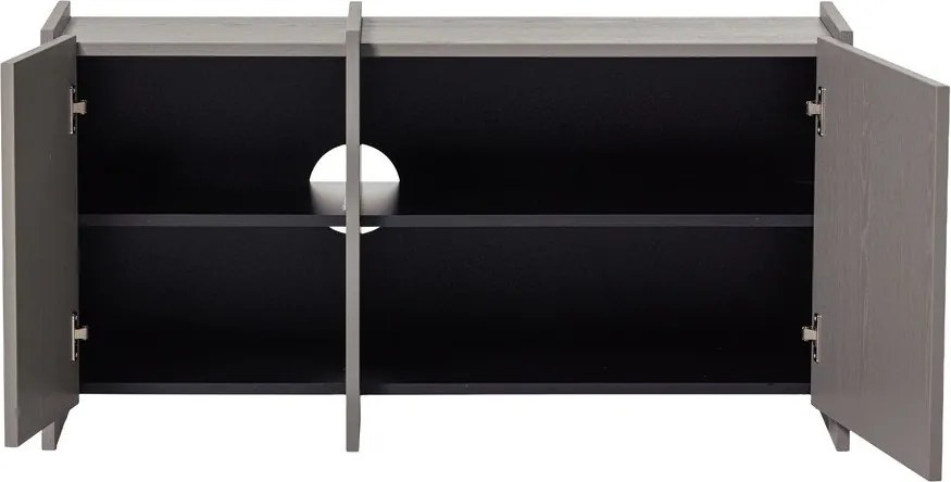 Szürke TV-állvány kőrisfa dekorral 102x53x44 cm Brock – WOOOD