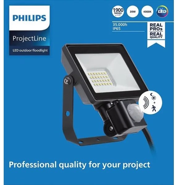 Philips - LED Kültéri reflektor érzékelővel PROJECTLINE LED/20W/230V IP65 4000K