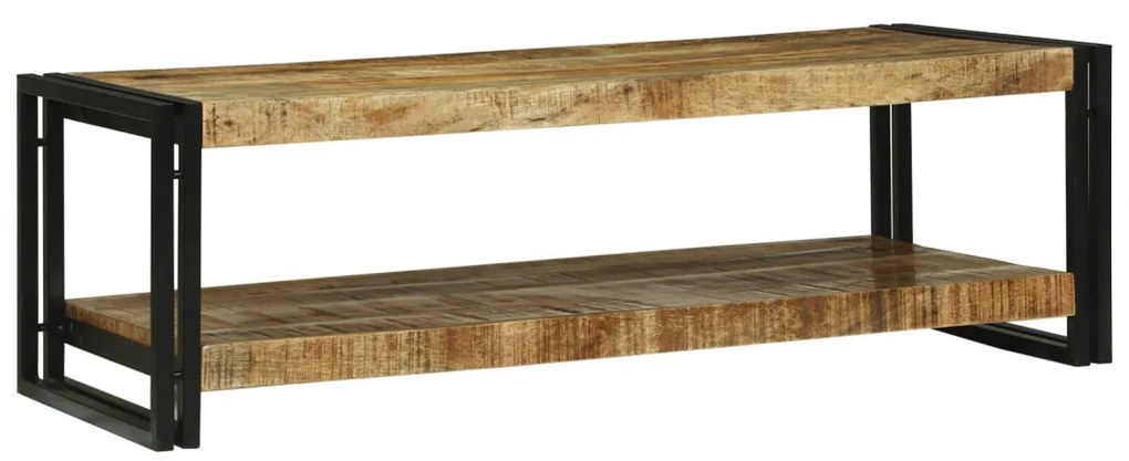 Dohányzóasztal 120x50x38 cm Tömör fa rusztikus mangó