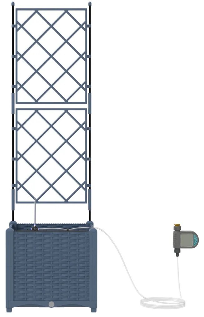 Kerti ültetők Szürke 40 x 40 x 142 cm Acél