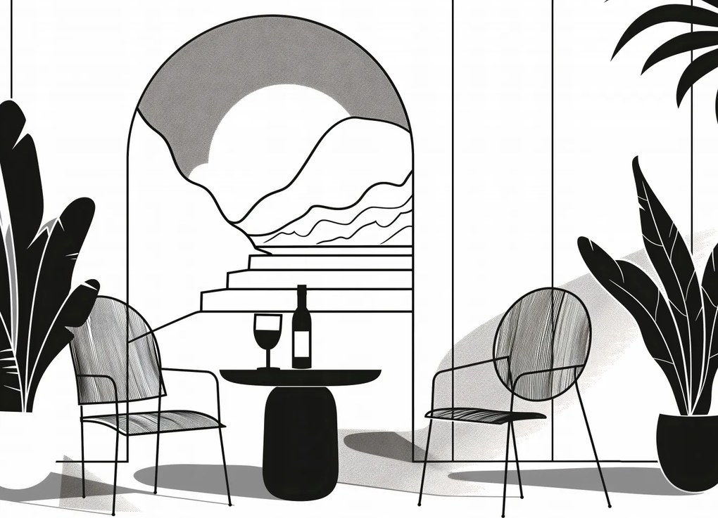 Poszter 80x60cm Pihenés a monokrómban