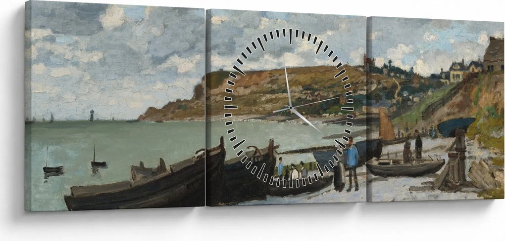 Kép - Claude Monet, Sainte Adresse, reprodukciók (órával) (90x30 cm)