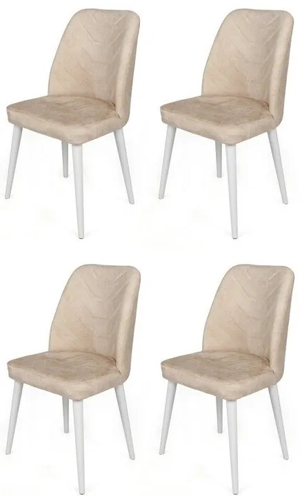 Dallas Beige and White étkezőszék szett, 4 db