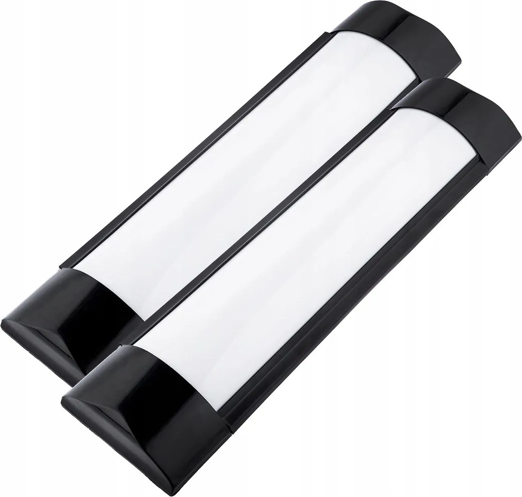 2x Led lámpa Panel Falra szerelhető lámpatest Gerenda Fekete 30cm 9W 6500K Hideg szín