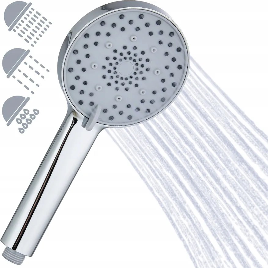 Zuhanyfej Zuhany 3 Funkciós Anti-calc Króm Robusztus