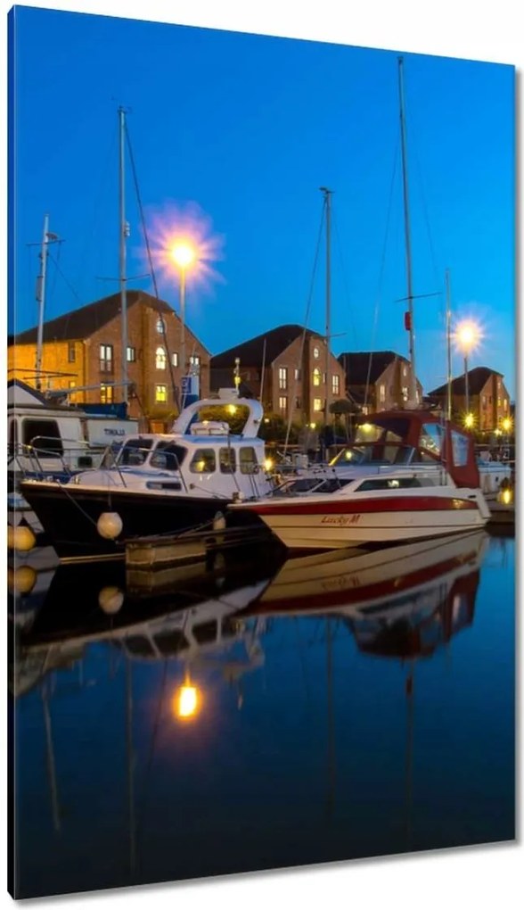 Vászonkép 80x120 Kikötő az éjszakában
