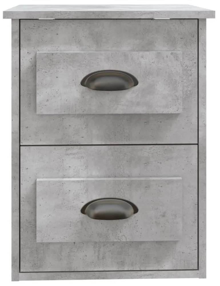 2 db betonszürke falra szerelhető éjjeliszekrény 41,5x36x53 cm