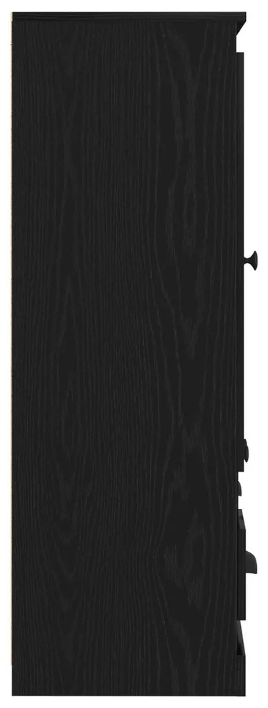 Magas szekrény Fekete Tölgy 132x35,5x103,5 cm Mérnöki Fa