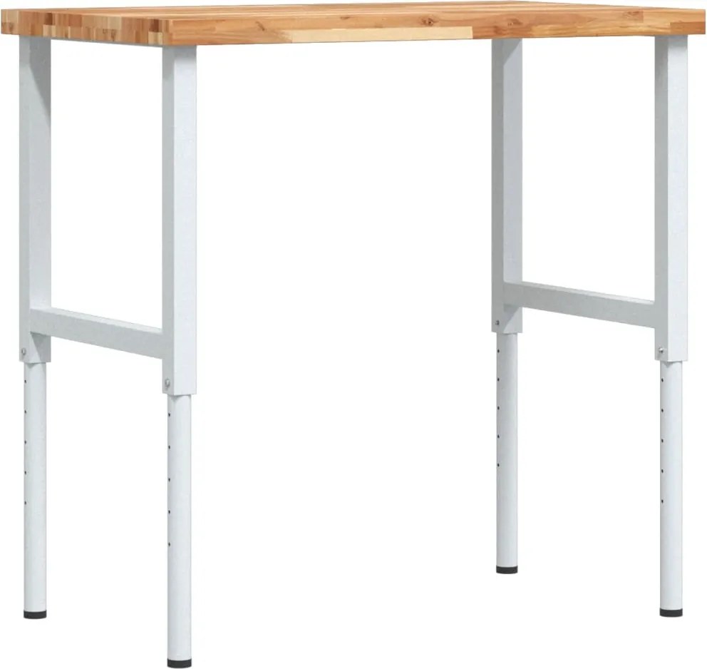 vidaXL tömör bükkfa négyszög alakú munkapad 100 x 60 x (73-99,5) cm