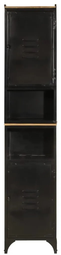 vas és tömör mangófa fürdőszobai szekrény 40 x 27 x 180 cm