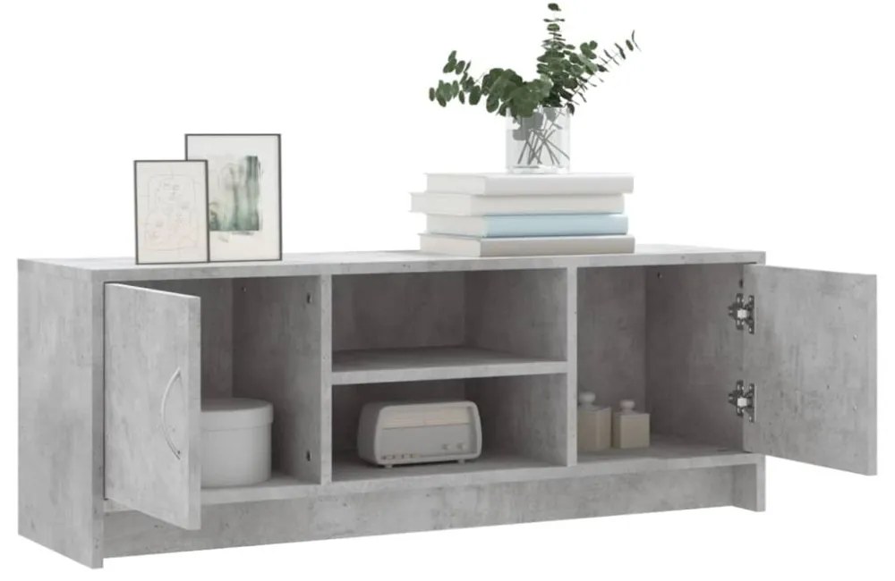 betonszürke szerelt fa TV-szekrény 102x30x37,5 cm