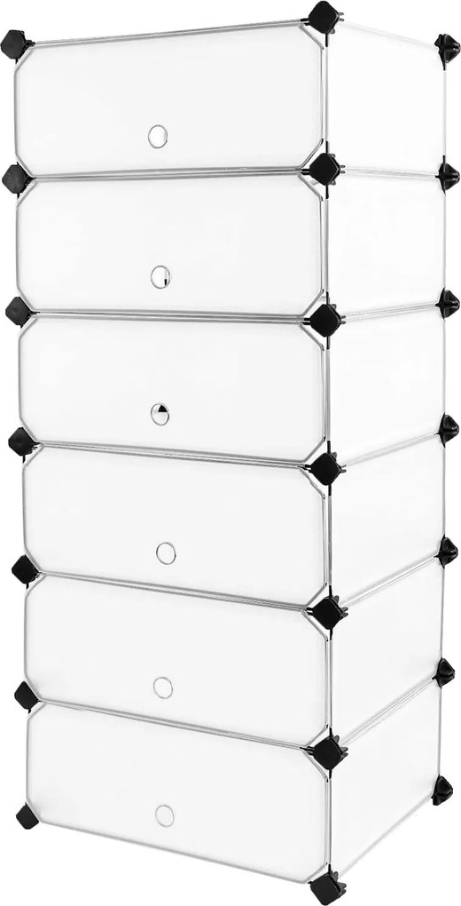 Moduláris könyvespolc Songmics – 6 szegmens, praktikus, fehér-fekete