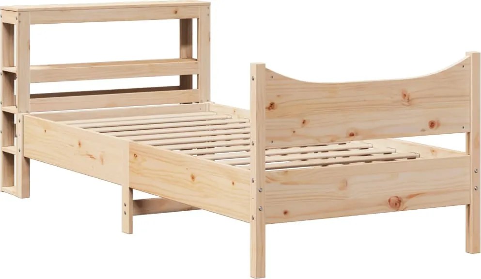 vidaXL tömör fenyőfa ágykeret fejtámlával 90 x 200 cm