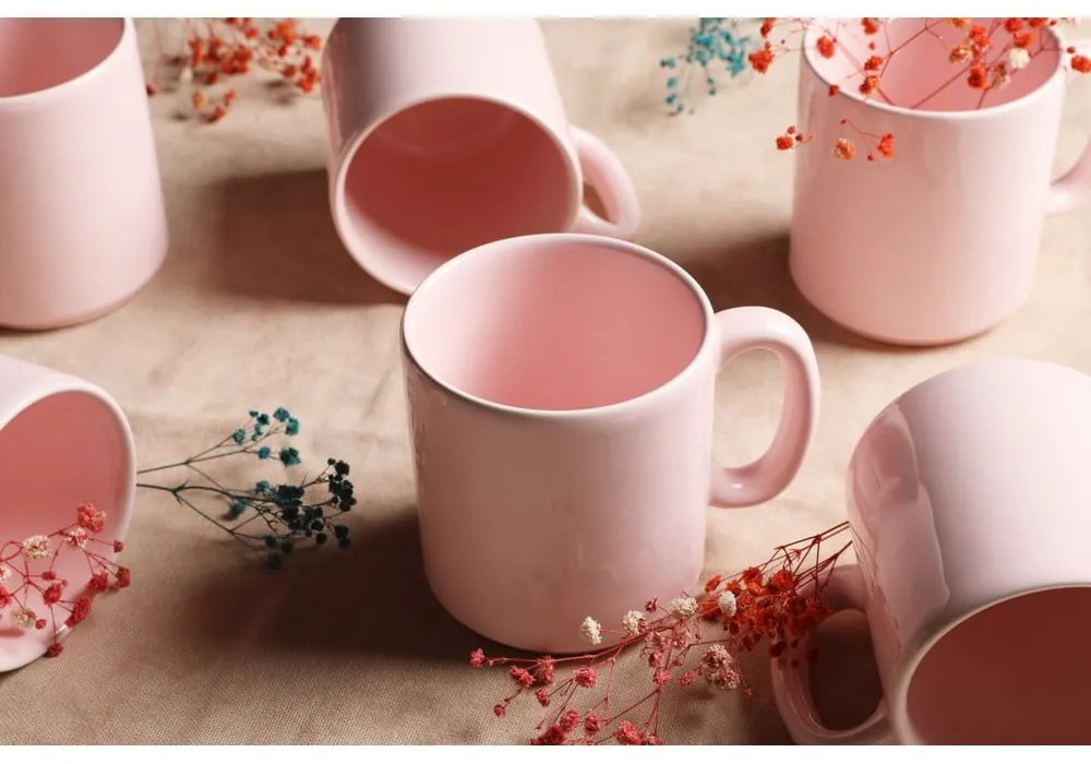 Classic 6 db rózsaszín bögre, 330 ml - Kütahya Porselen