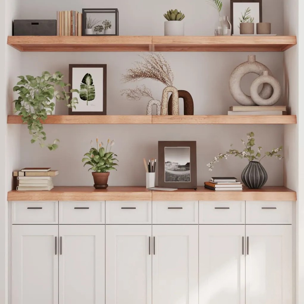 világosbarna kezelt tömör tölgyfa fali polc 180 x 50 x (2-6) cm