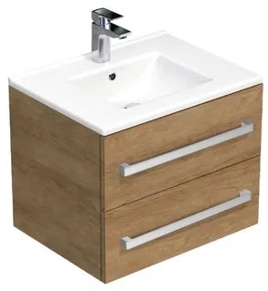 SAT Cube Way Fürdőszobaszekrény mosdóval 60x53x46 cm hickory tölgy CUBE46602DHMOD