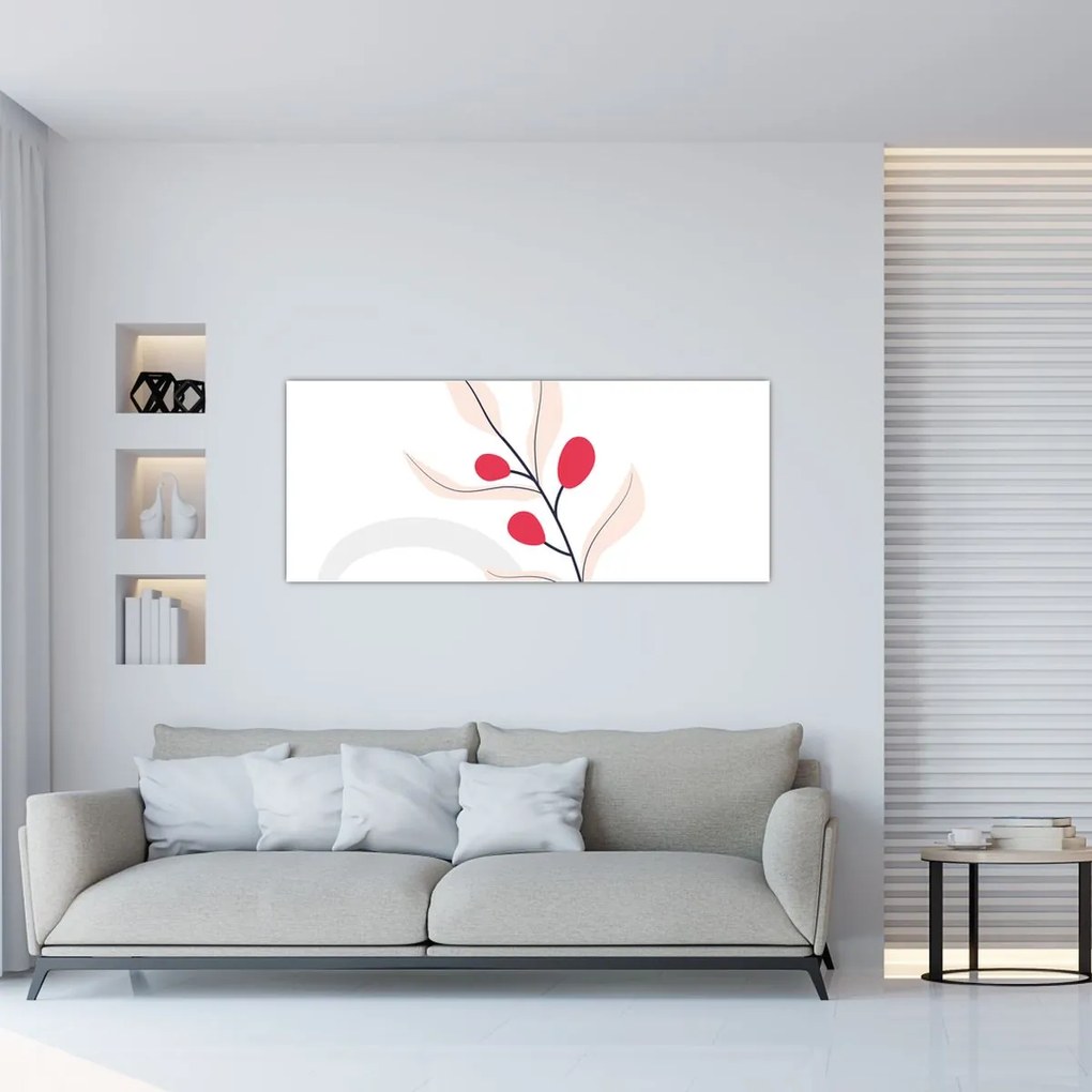 Kép - Rózsaszín virágos absztrakció N⁰3 (120x50 cm)