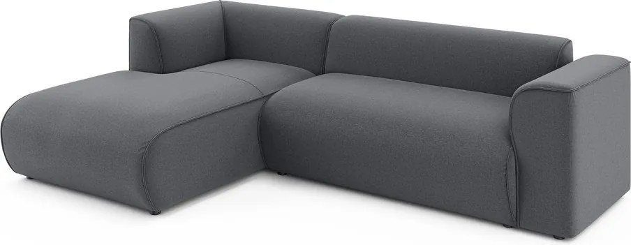 Sötétszürke sarokkanapé (bal oldali-heverő résszel) Merid – Ropez