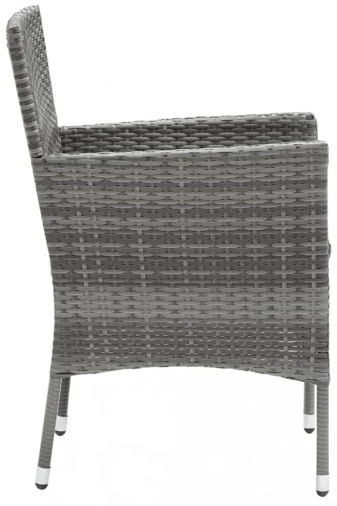 9 részes szürke polyrattan kerti étkezőgarnitúra párnákkal