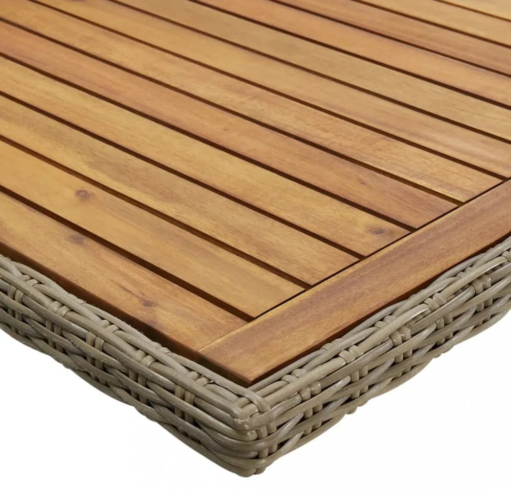 barna polyrattan kerti étkezőasztal 200 x 100 x 74 cm