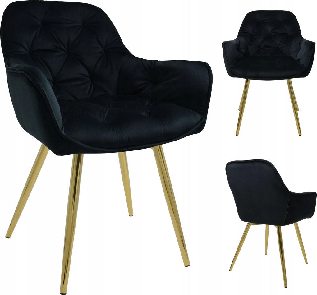 Kárpitozott Szék Velúr Étkező Nappali Fotel Modern Loft Steppelt