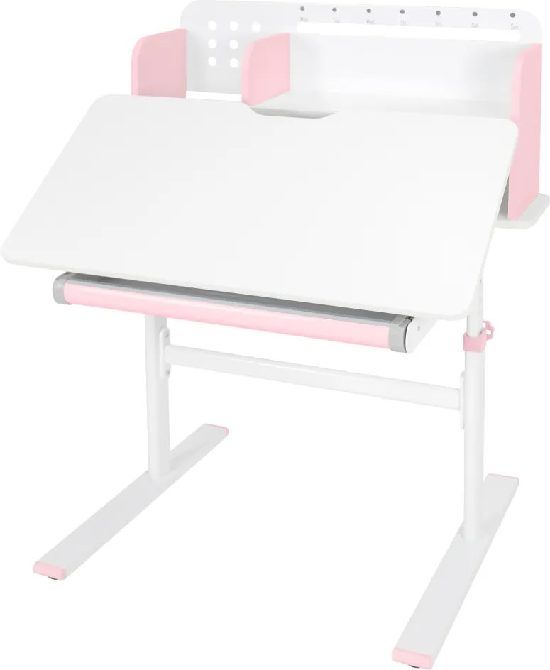 Növekvő íróasztal, rózsaszín/fehér, ADAN