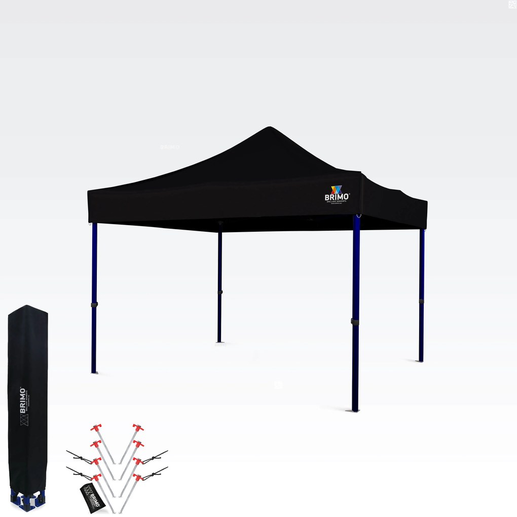 Összecsukható sátor 3×3 m – Gyors felállítás és 100% védelem bulikhoz és ünnepségekhez - 3 oldalfal nélkül - Fekete