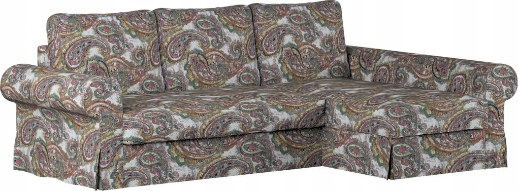 Backabro kinyitható kanapé huzat Ikea napozóággyal, narancssárga