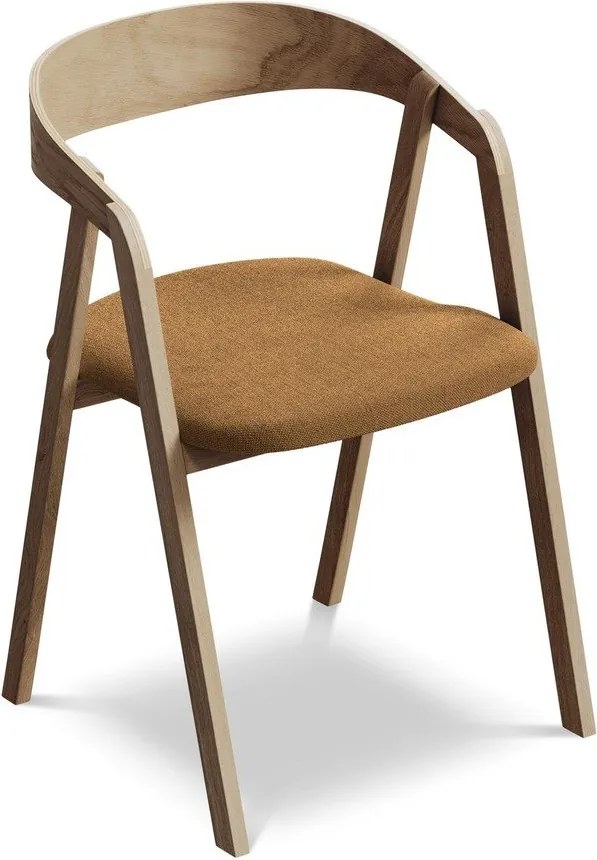 Terrakotta színű tömörfa étkezőfotel Erika – Makamii