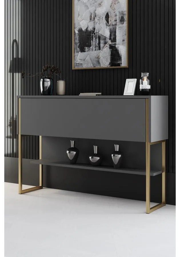 Komód Luxe - Gold, Anthracite