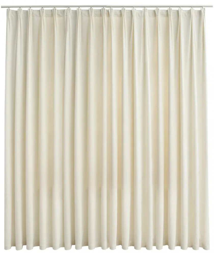 krémszínű bársony sötétítőfüggöny kampókkal 290 x 245 cm