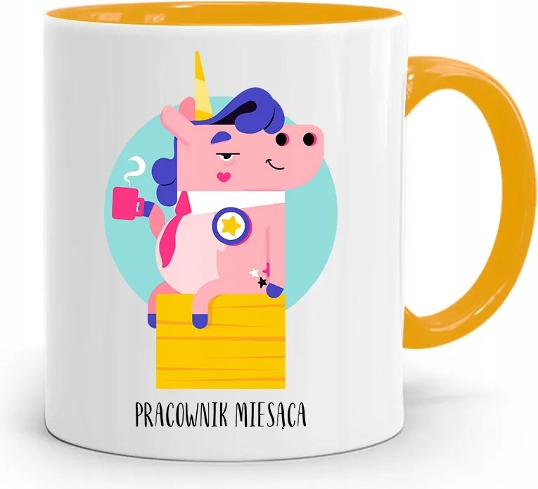 Munkavállalóknak Sárga Bögre A Hónap Dolgozója fényképes nyomtatással