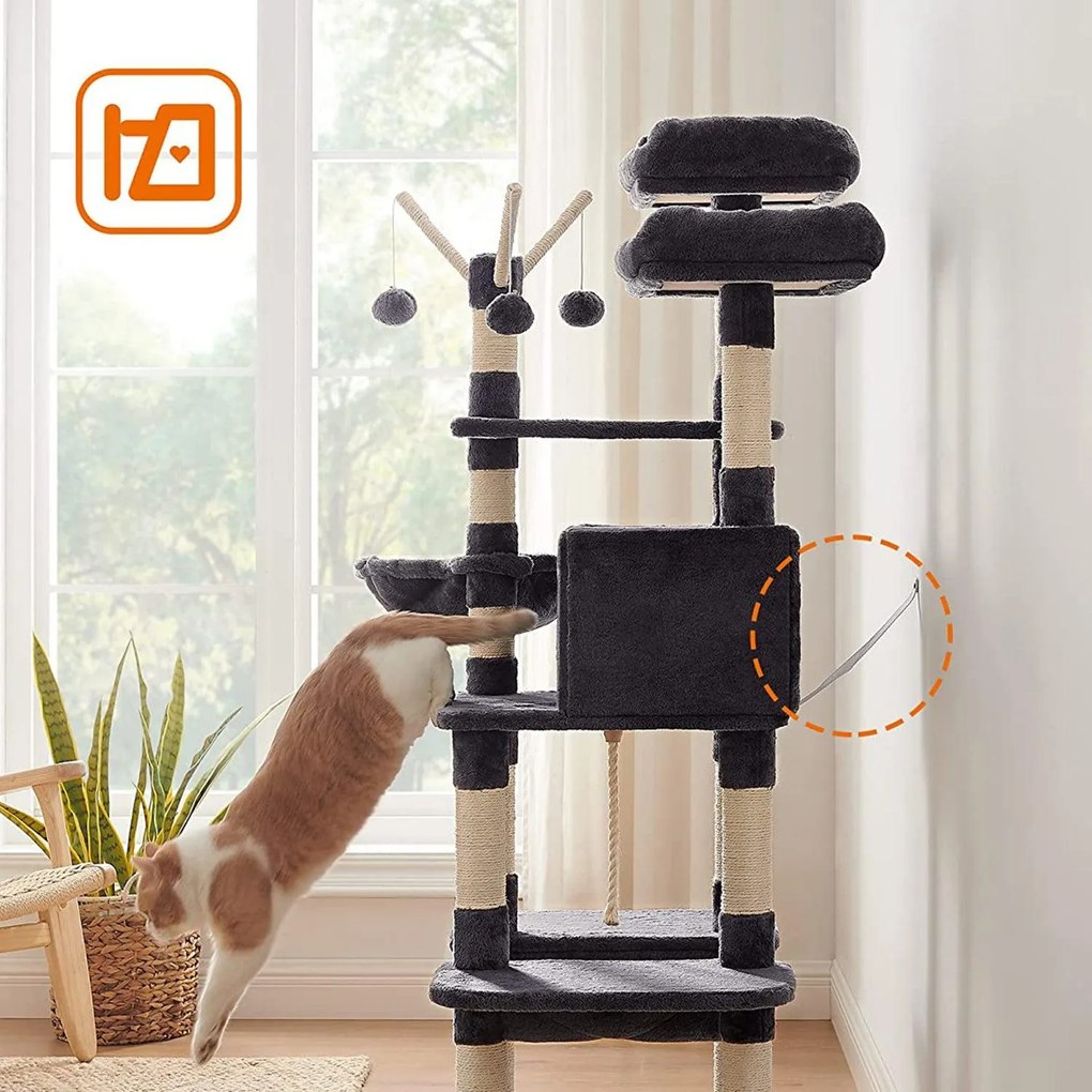 Feandrea macska kaparó, XXL macskaház, 164cm, füstös szürke