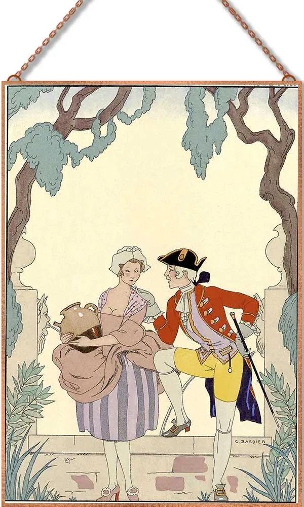 George Barbier - La-Cruche-caffée üvegkép, falikép