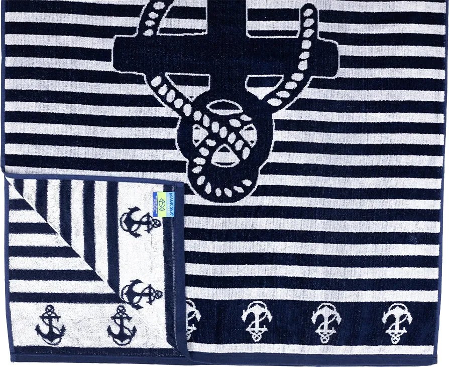 BAHIA Strandtörölköző matrózmintás 2. 165x90cm