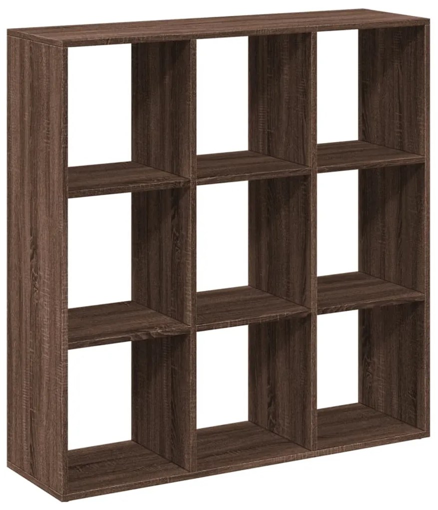 barna tölgy szerelt fa elválasztó könyvespolc 102x29x103,5 cm