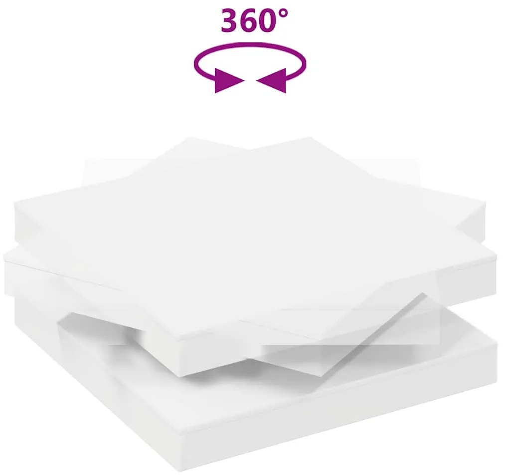 fehér dohányzóasztal 360 fokban forgatható 90x90x34,5 cm