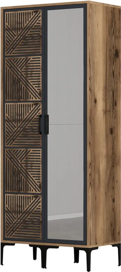 Kumsal gardróbszekrény, dió-antracit, 80 cm – TR845HCT5419
