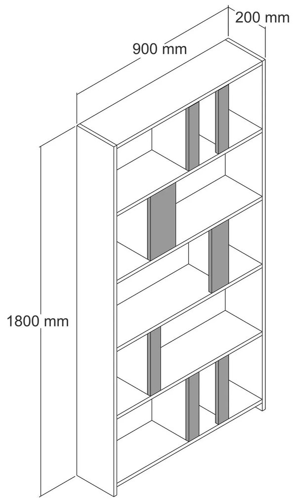 Regál Limba (dió + fekete). 1088321