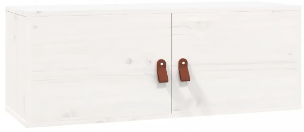 2 db fehér tömör fenyőfa faliszekrény 80 x 30 x 30 cm