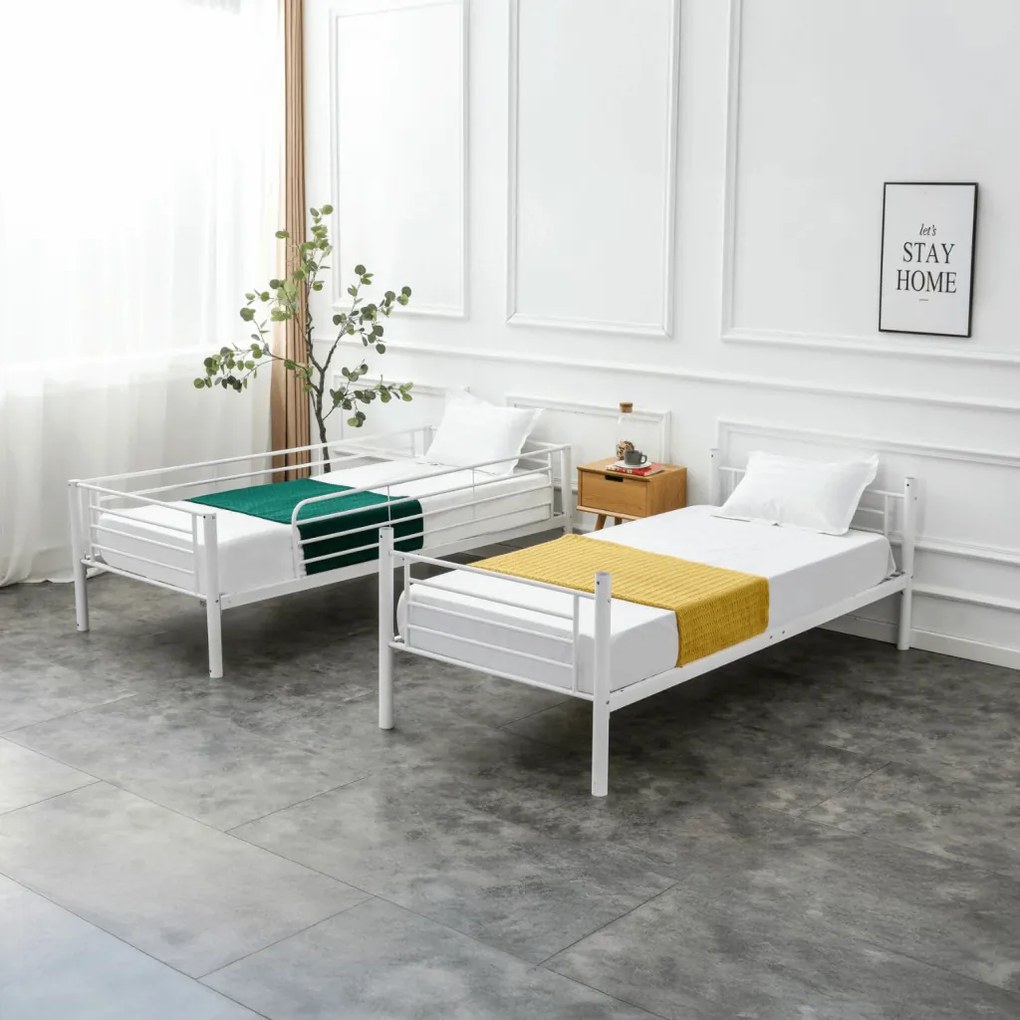 Emeletes Fém Ágykeret Fehér Színben. 90x200 cm RODEZ