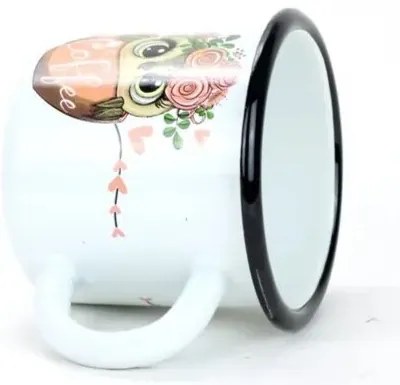 Belis Smaltovaný hrnek Sova coffee, 7 cm, 0,25 l