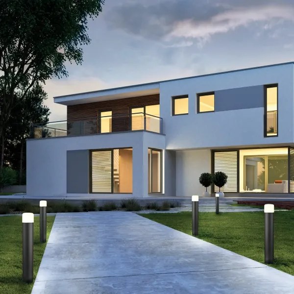 Redo 9682 - CYCLO LED kültéri lámpa, 9 W, 230 V, 2900–3100 K, 90 cm, IP54, antracit